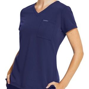 Jaanuu Relaxed 3-Pocket Navy Scrub Top
